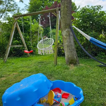 7 Person House With Swing, Firepit, Hammock, Garden, Swimming Lake, Child Friendly, In- And Outside Playground, And Great Coffee